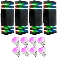 4x VONKAJŠIE NÁSTENNÉ SVÍTIDLO NA BALKÓN TERASU RGB LED LAMPA OVLÁDANÁ DIAĽKOVÝM OVLÁDANÍM