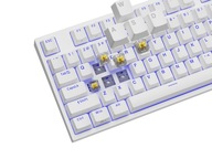 Mechanická klávesnica White Thor 404 TKL White Gateron Yellow