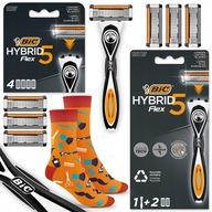 BIC HYBRID 5 FLEX holiaci strojček 1+6 NÁPLŇOV + BIC PONOŽKY ZDARMA