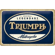 Kovová značka motocykla, štítok s logom TRIUMPH