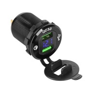 USB nabíjačka x2 12V 24V s meračom napätia pre auto jachtový čln