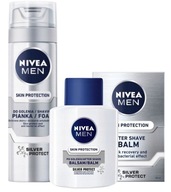 NIVEA Men Silver Protect pena na holenie 200ml + balzam po holení 100ml