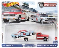 HOT WHEELS PREMIUM TEAM TRANSPORT '61 IMPALA + '72 CHEVY RAMP TRUCK HKF40