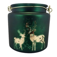 SVIEČICOVÁ LAMPA SKLENENÝ SOB S RÚČKOU