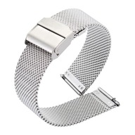 14 mm náramok na hodinky Silver Steel MESH