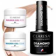 2x Builder Gel Claresa gél PODĽA VÁŠHO VÝBERU 25g + TOP