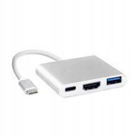 ADAPTÉR USB C HDMI+USB 3.0+PD 4K HUB MacBook 3v1