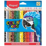 Colorpeps Animals trojuholníkové pastelky 24 ks Maped