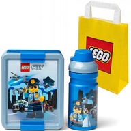 LEGO RAŇAJNÁRSKA SÚPRAVA KONTAJNER + FĽAŠA OBEDOVÁ SÚPRAVA MESTSKEJ POLICE + TAŠKA