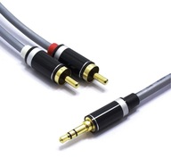 JACK KÁBEL 3,5 STEREO 2X RCA SLIM 1m JKR52 VITALCO