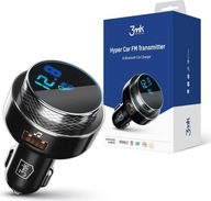 3MK HyperCar Charger FM vysielač - 2xUSB-A + 1 čítačka kariet TF + Bluetoot