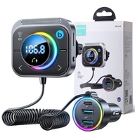 Bluetooth FM transmitter rýchlonabíjačka 2XUSB 1X USB-C 30W