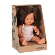 MINILAND Európska bábika dievčatko 38cm Hnedá