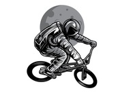 Vesmírne nálepky na stenu astronaut bmx