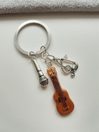 KEYRING HUDBA GITARA MIKROFÓN NOTE TREBE KEY