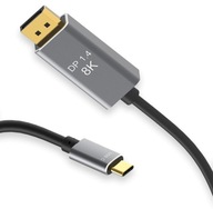 KÁBEL USB-C NA DISPLAYPORT 1,4 DP 8K 30Hz 4K 2m