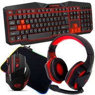 HERNÝ SET 4v1 KLÁVESNICA MYŠ PODLOŽKA RGB