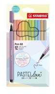 Stabilo Pen 68 Pastellove fixky na peňaženku 12 ks