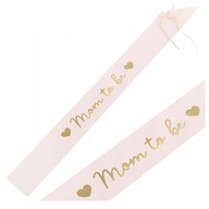 Baby Shower Sash Mom to be For the Future Mother, ružová, 75 cm, 1 kus