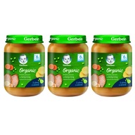 GERBER Bio Zeleninová večera s teľacím mäsom 3x190g