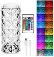 LED KRYŠTÁLOVÁ DIAMANTOVÁ RGB DOTYKOVÁ LAMPA + USB DIAĽKOVÉ OVLÁDANIE