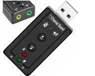 USB 7.1 ZVUKOVÁ KARTA KONEKTOR SLÚCHADLA PRE MIKROFÓN