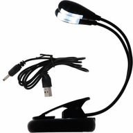 LED lampa na čítanie notového stojana, 4 diódy, flexibilné USB, batérie AAA