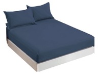 PLACHTA 160x200 BAVLNA S ELASTICKOU NAVY