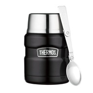 THERMOS Termoska na večeru s lyžičkou, 7-9h, 470 ml, matná čierna