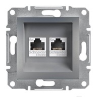 SCHNEIDER ASFORA ZÁSUVKA 2x RJ45 kat.5e, UTP STEEL