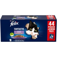 Felix Fantastická zmes príchutí v želé vreckách pre mačku 44x85g