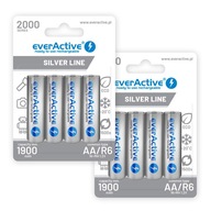 8 x R6/AA everActive 2000 mAh Ni-MH pripravené na použitie 1,2 V 1,2 V strieborná linka