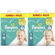 Plienky Pampers veľkosť 8 Baby Dry 104 kusov UK