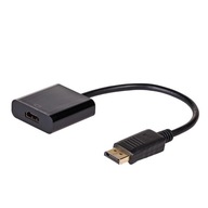 Akyga AK-AD-11 HDMI F - kábel s adaptérom DisplayPort M, 0,15 m, čierny