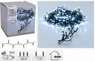 VONKAJŠIE VIANOČNÉ SVIETIDLÁ 720 LED svetelná reťaz 54m studená biela káblik