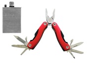 Multitool mini skladací vreckový nôž, červený