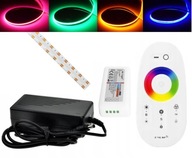 SET 5m LINEÁRNY COB RGB LED PÁS + DOTYKOVÉ DIAĽKOVÉ OVLÁDANIE + NAPÁJANIE