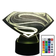 NOČNÁ LAMPA 3D FARBA LOGA SUPERMAN + USB DIAĽK