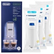 DeLonghi odstraňovač vodného kameňa 500 ml + 3 vodný filter Wessper