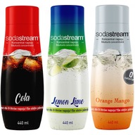 Sirupy SODASTREAM COLA, CITRÓN-LIMETKA, POMERANČ-MANGO