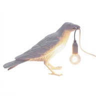 Biela živicová stolná lampa Bird Nočná lampa