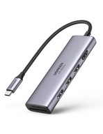 UGREEN 5v1 adaptér UGREEN CM511 Hub USB-C na 3 porty USB 3.0 + HDMI + TF/SD