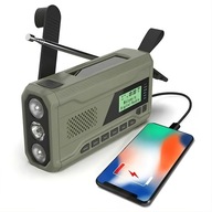 SOLÁRNE NÚDZOVÉ RÁDIO POWERBANKA 4000mAh VÝKONNÁ BATERKA DYNAMO FM AM SOS