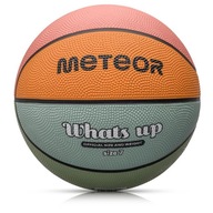 Basketbalová lopta Meteor What's up veľkosť 7 svetlomodrá/oranžová