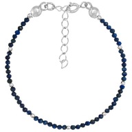 Strieborný náramok z lapis lazuli 2 mm