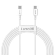 Špičkový kábel USB-C USB-C Quick Charge FCP 100W 5A 20V 2m biely