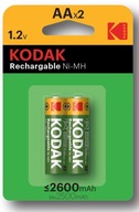 Kodak AA R6 dobíjacie batérie 2600mAh 1,2V 2 ks