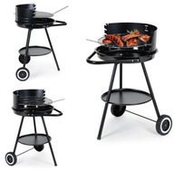 ZÁHRADNÝ GRIL NA DREVNÉ UHLIE BBQ S NASTAVOVACÍM RÚŠŤAKOM RÚŽKA 42cm KRUHÁ PEVNÁ