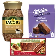 Darčeková sada, Milka Brownie, káva Jacobs Gold, mlieko Nussbeisser