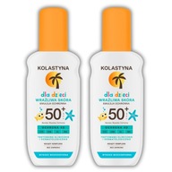 2X EMULZIA NA OPAĽOVANIE PRE DETI SPREJ SPF50 150ml BEZ ZÁPACHU KOLASTÝNA